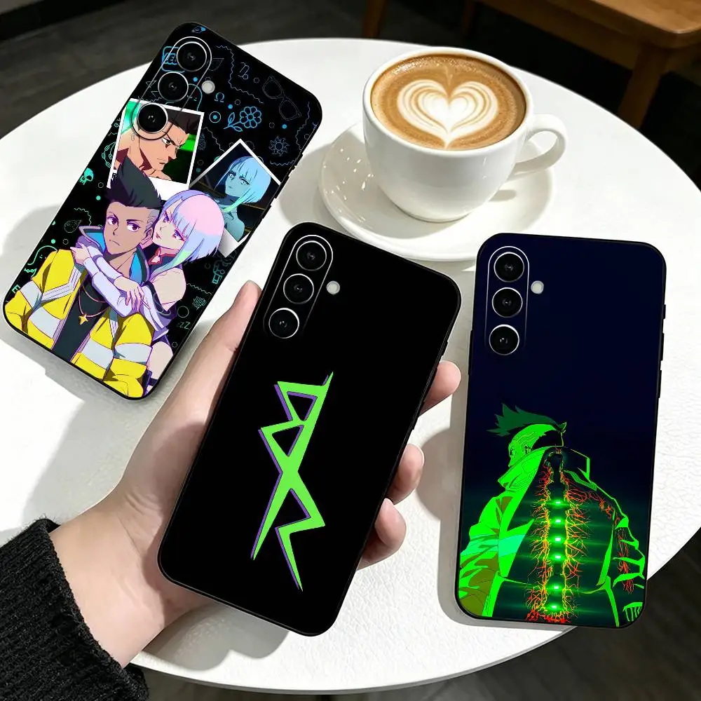 Anime C-Cyberpunk-k Edgerunners   Phone Case Black Silicone Soft For Samsung Galaxy A73,A72,A71,A70,A53,A52,A51