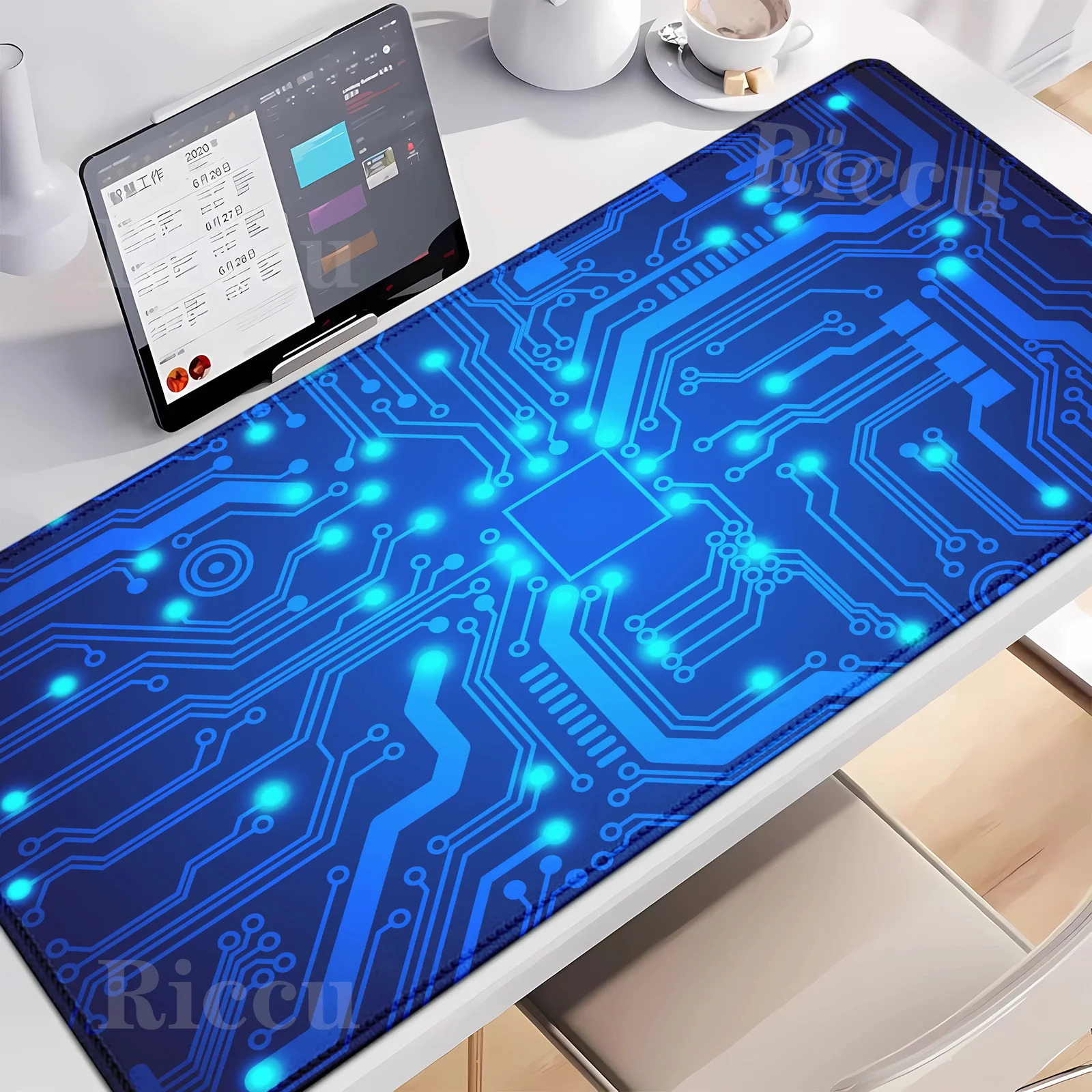 ภายในเมนบอร์ด Circuit Board แผ่นรองเมาส์คีย์บอร์ดขนาดใหญ่ Anti-SLIP Mousepad เบาะรองนั่งอุปกรณ์สํานักงานโต๊ะ