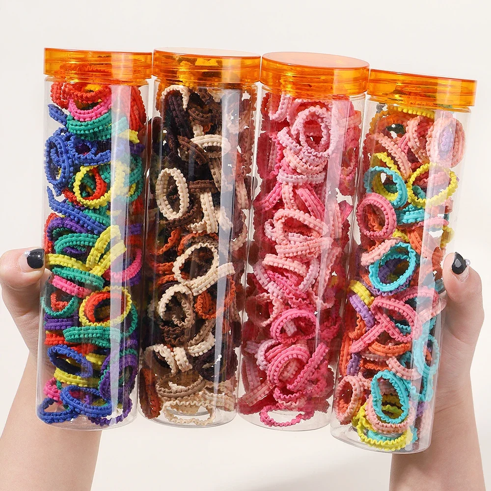 40/60pcs Kids Small Rubber Bands Girls Hair Ties Headbands Non Damaging Tie Ponytail High Elastic Durable Colorful Hair Rope Set