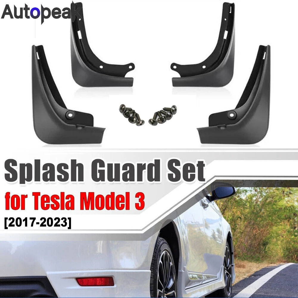 

*No Drilling for Tesla Model 3 2017 - 2023 Splash Guards Mud Flaps Mudguards Model3 Fender Car Accessories Wheel Auto Parts 2022