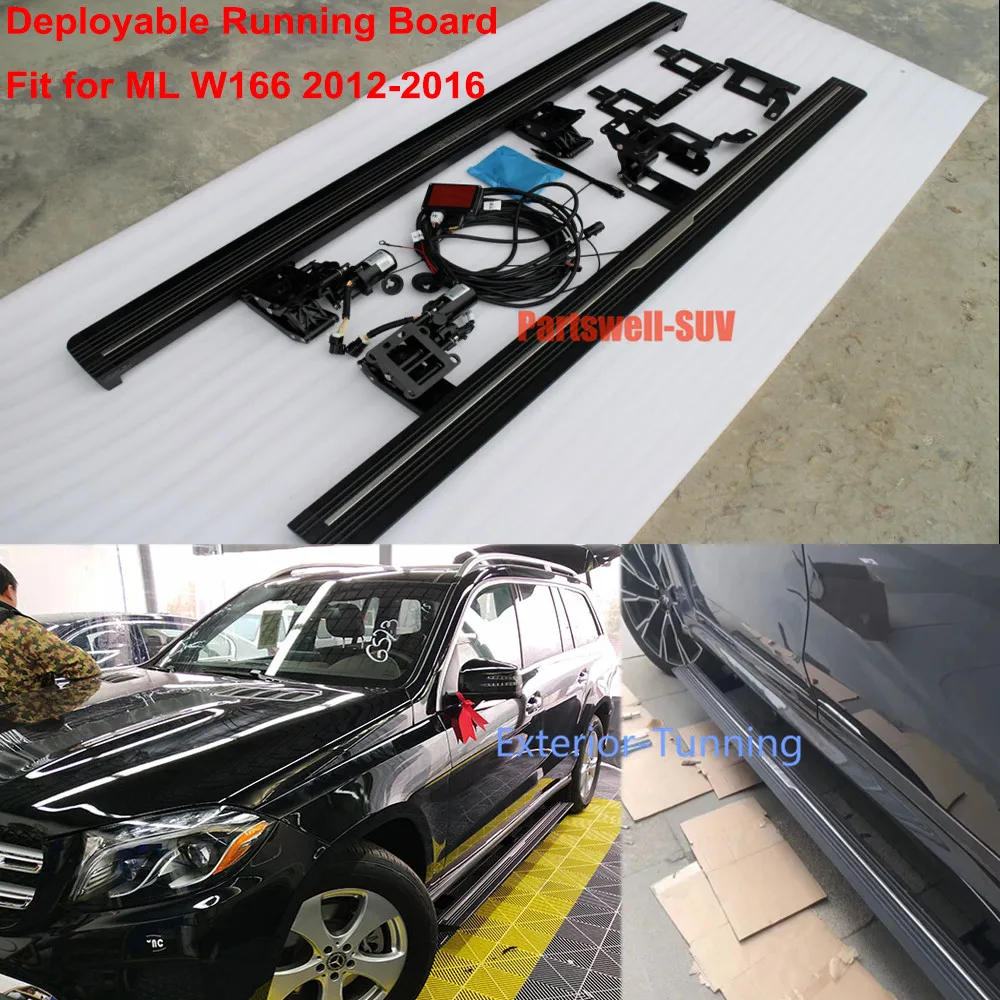 

2Pcs Deployable Electric Running Board Side Steps fit for Mercedes Benz GLE W166 ML 2012-2016