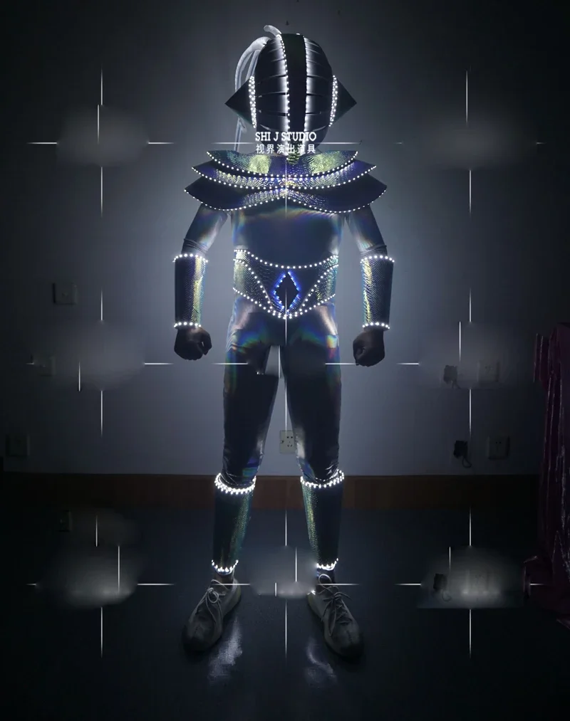 

Технология будущей доспехов, танцевальная одежда для бара, гого, ночной клуб, DS, светодиодная одежда для выступлений, мышечный мужской костюм