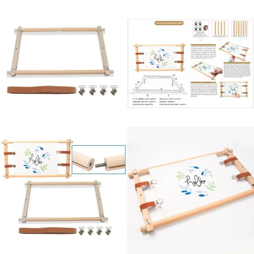 

QX2E Stitches Holder Stand Quilt Frame Needlepoint Holder Floor Table Lap Stand