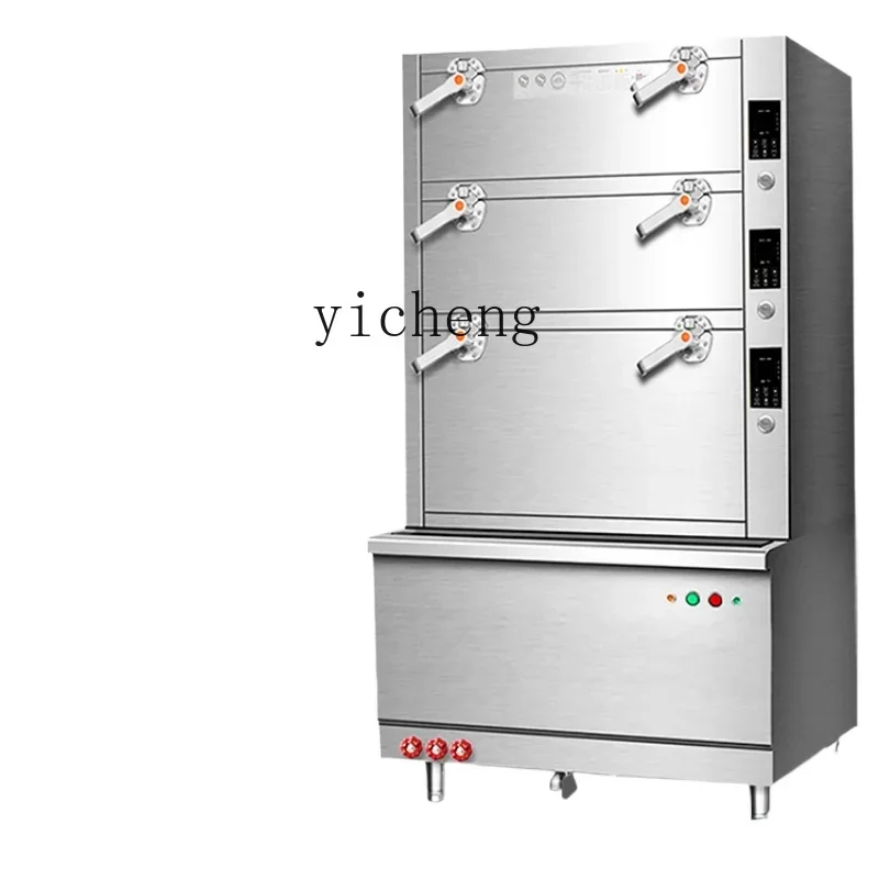 

Seafood Steam Oven Commercial Large Steaming Oven Multi-Layer Electric Steam Box Three-Door Gas Steamed Fish Steamed Seafood