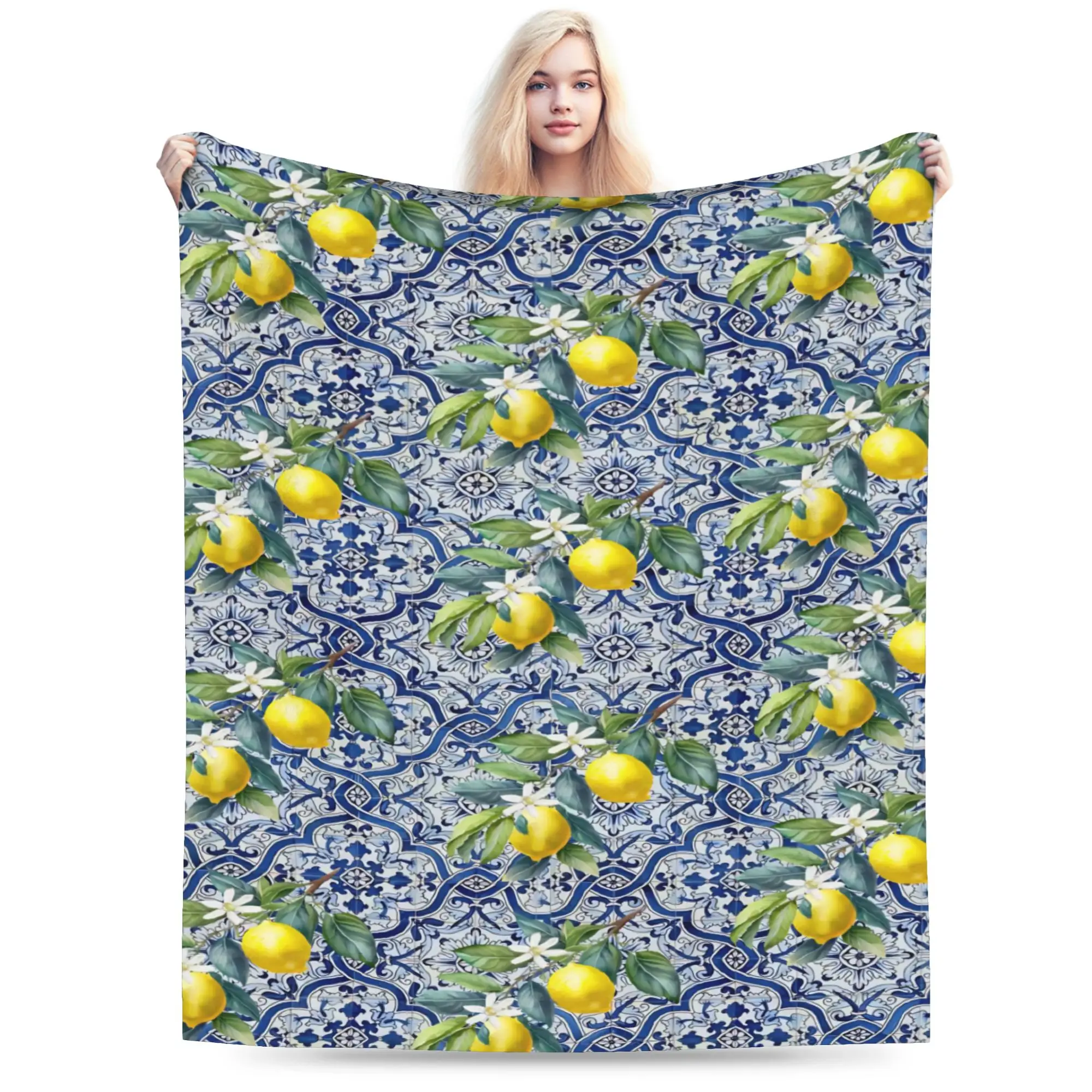 Lemon Sicily Rectangle Blanket Super Soft Fleece Healing Gift  Throw Blanket Rug Piece