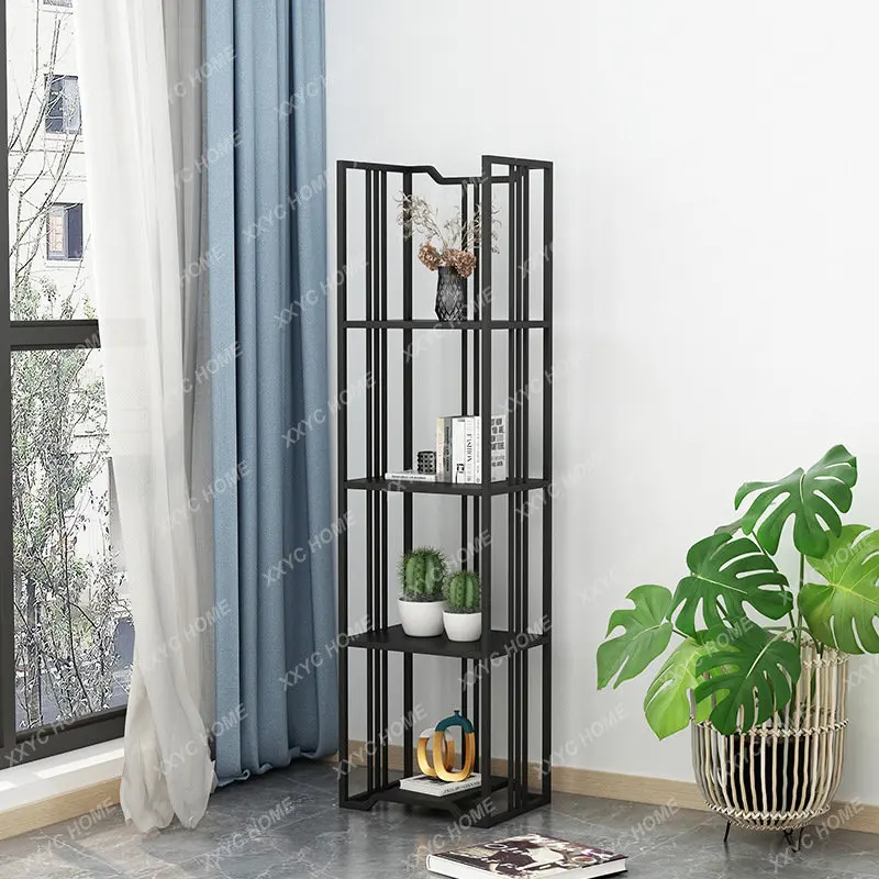 Bedroom Wall Bookcase Modern Creative Living Room Storage Rack Iron Multi-Layer Storage Rack