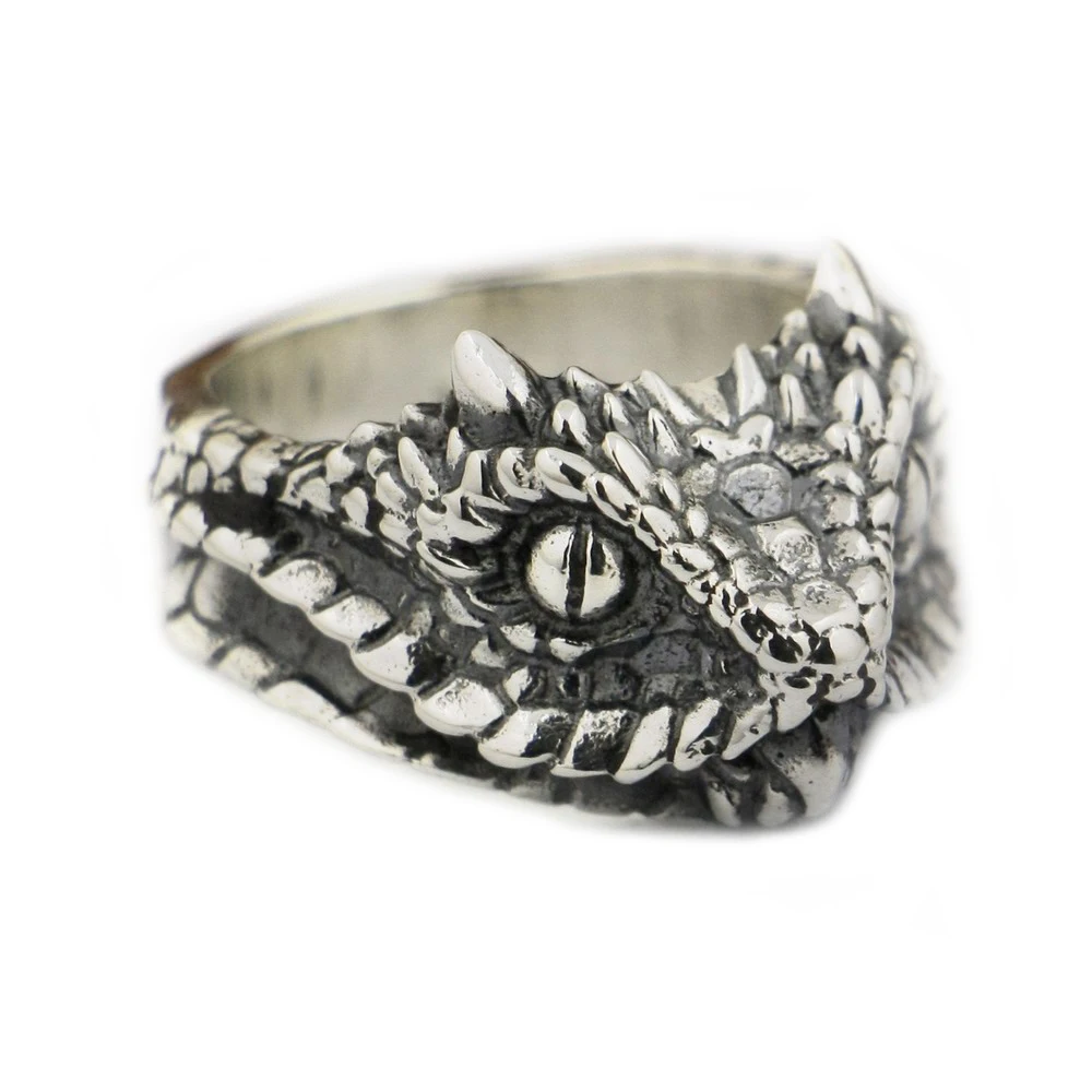 

925 Sterling Silver Adder Viper Snake Ring TA87 US Size 7~15