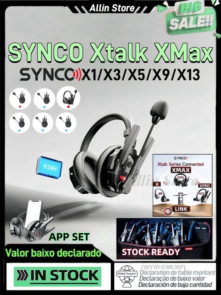 【New】SYNCO Xtalk XMAX X5 X9 X13 Wireless Headset Full-duplex Intercom Communication System for Filmmaking Live performances