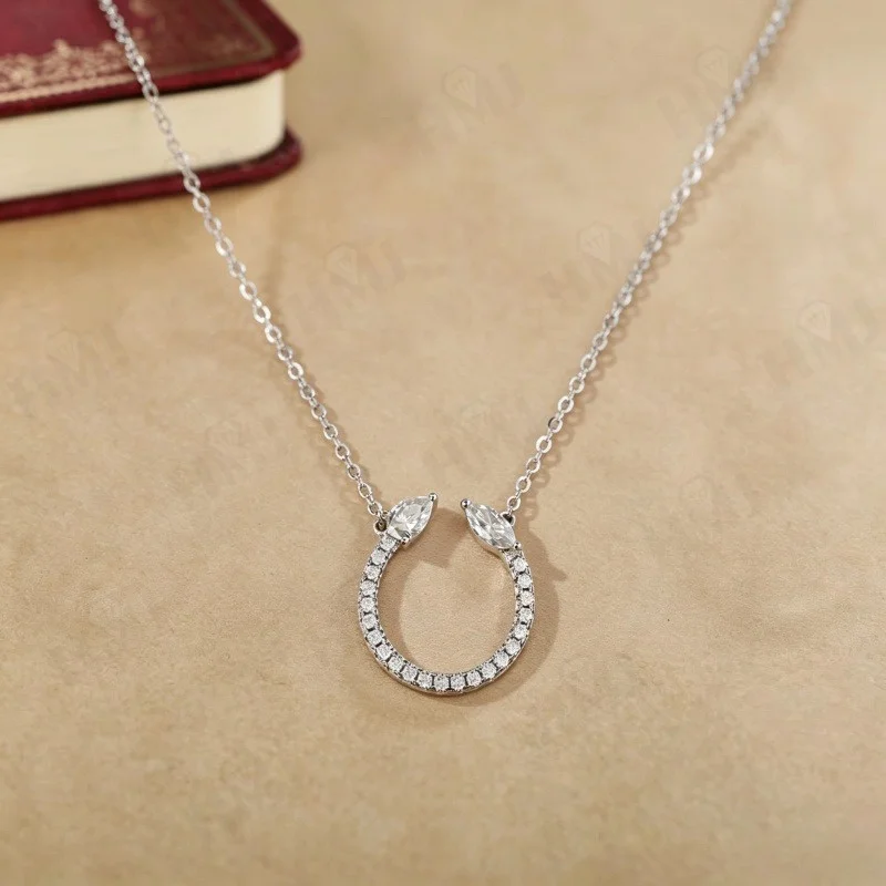 Moissanit-Anhänger-Halskette, Wassertropfen-Form, Marquise-Schliff, 925er Sterlingsilber, 18K vergoldet, personalisierbarer Stil, einzigartiges Geschenk für Frauen – Detail 6