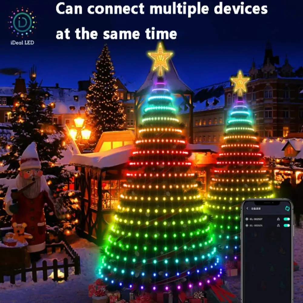 400 LED Smart Christmas Tree Lights Timer Function Music Sync DIY Pattern Lights APP Control RGB LED LED String Lights