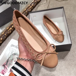 Flats Shoes Women Comfort Loafers Ballerina Shoes Women Casual Korean Style Luxury Shoes Women Designers Slip On Big Size 44