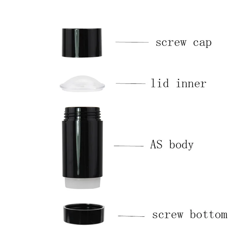 12pcs 15ml Empty Black Deodorant Bottle Twist Up Stick Tube for Travel Portable Round Bottom Filling Stick Deodorant Container