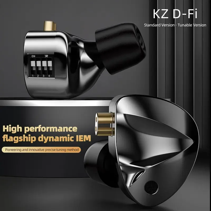 KZ D-Fi In Ear Earphones HIFI Bass Earbuds 4-Level Monitor Tuning Switch Headphone Wired Earbuds HiFi Stage Music Earphones