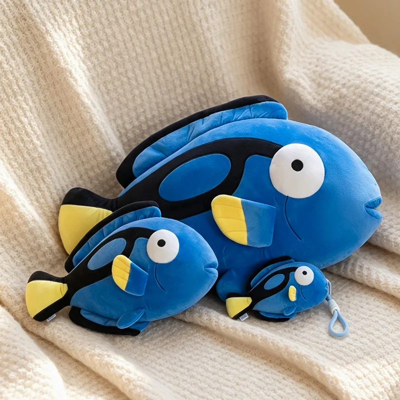 Cartoon Blue Tang Stuffed Animal Plush Pillow Toy Palette Surgeonfish Doll Xmas Birthday Gift Soft Cute Sea Creature Design