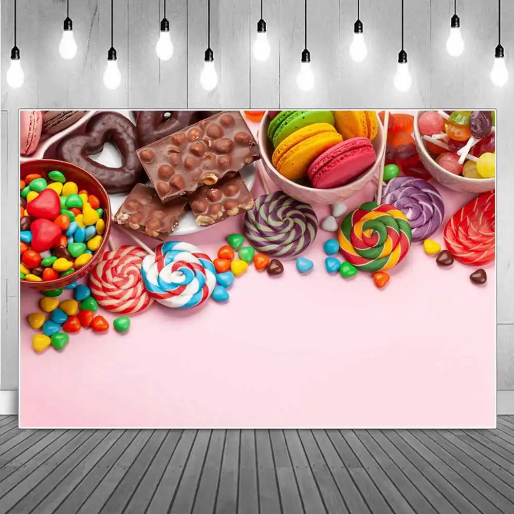 Candyland Board Wall Birthday Backdrop Photography Decoration Custom Children Candy Bar Lollipops Party Studio Photo Background