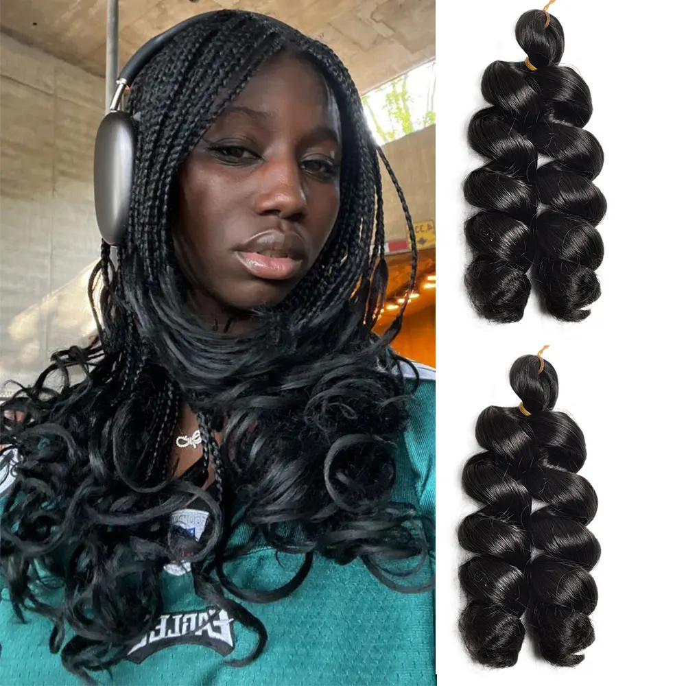 موجة فضفاضة دوامة الضفيرة الضفائر الشعر الاصطناعية تجعيد الشعر الفرنسي تجديل وصلات شعر ارتفاع درجة الحرارة أومبير قبل امتدت الشعر