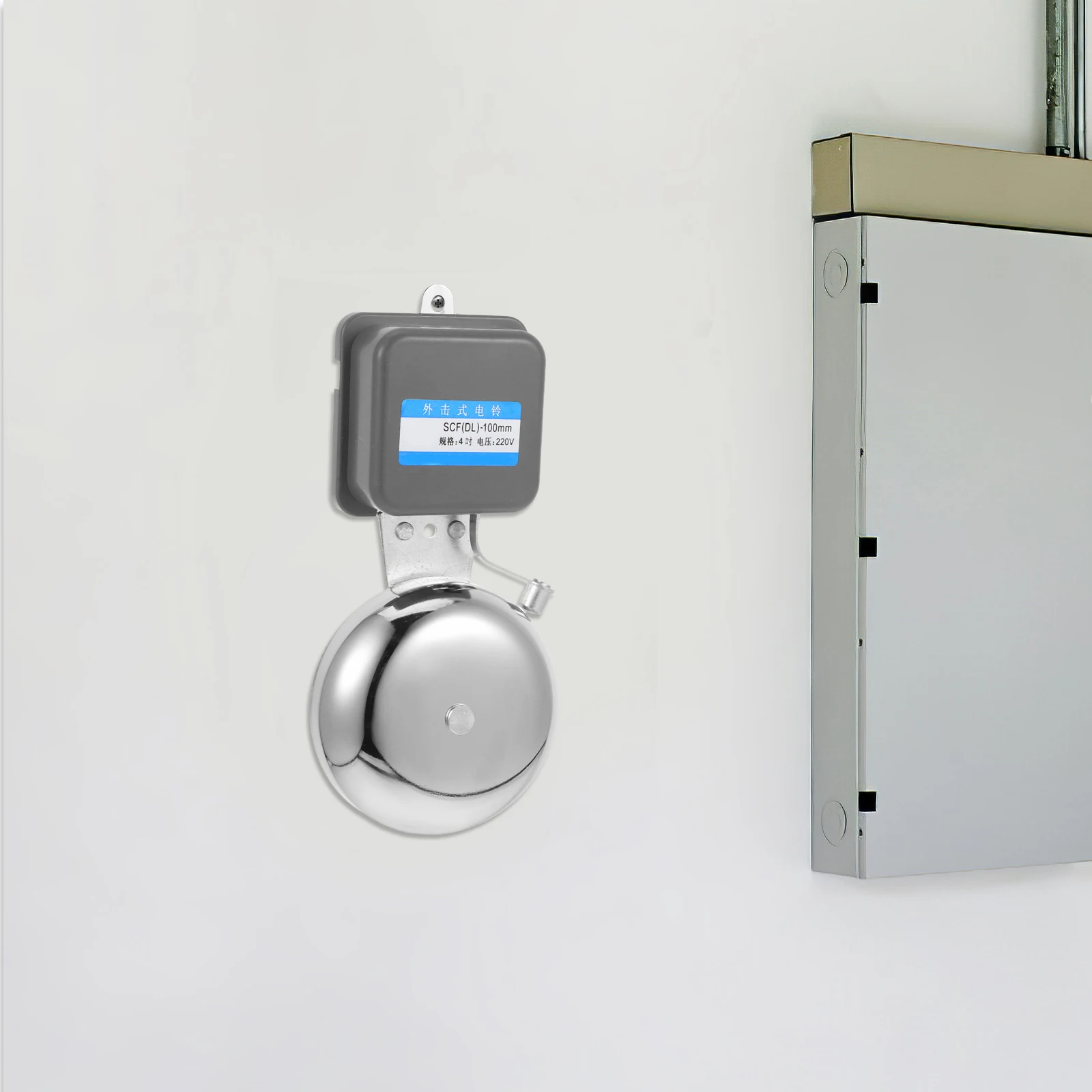 Chrome Plated Cast Iron Loud Electric Bell Automatic Ringing Factory School Doorbell Alarm Signal Bell Chime Alarm