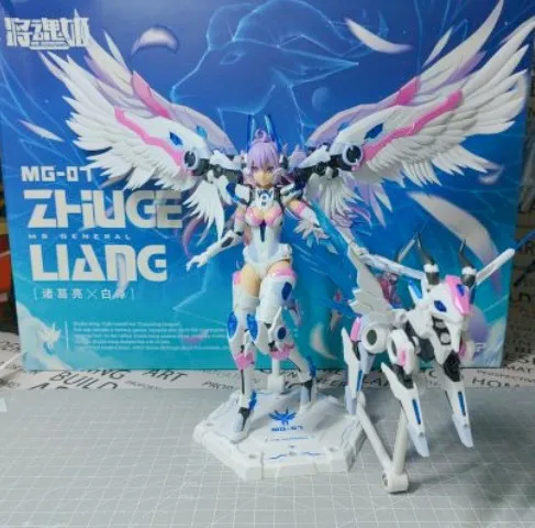 Original General Anime Figures Ms-07 Zhuge Liang Bai Ze Colletion Mobile Suit Girl Action Figure Toys Festival  Boys Gifts