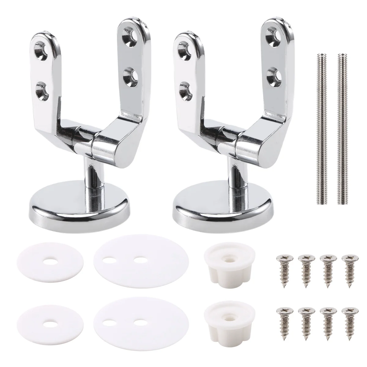 AS53-Alloy Replacement Toilet Seat Hinges Mountings Set Chrome with Fittings Screws For Toilet