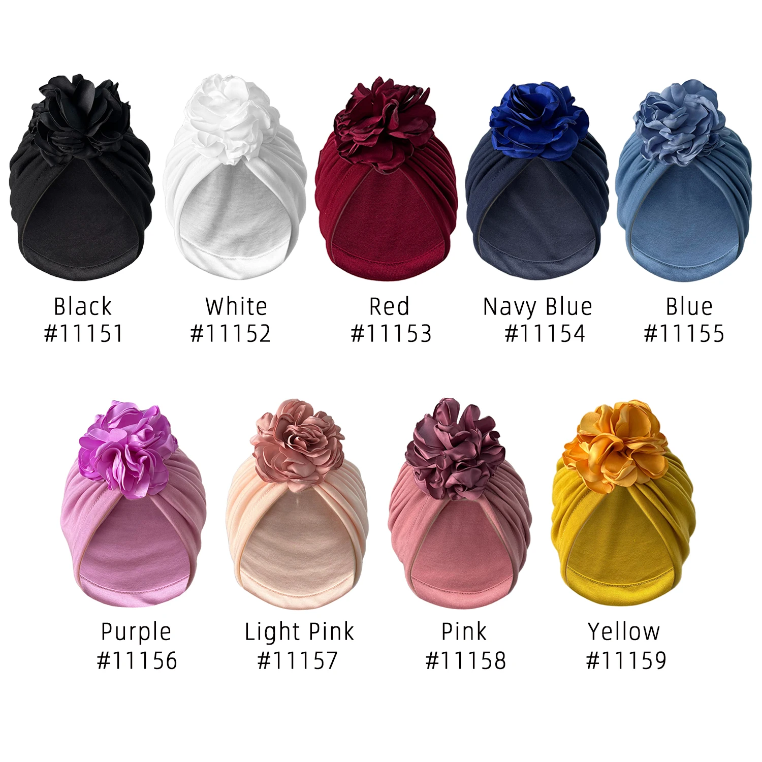 Women Turban Hat Muslim Hijab Bonnet Indian Cap Head Wrap Big Flower Elastic Hair Bands Hat Beanie Ladies Girls Hair Accessories