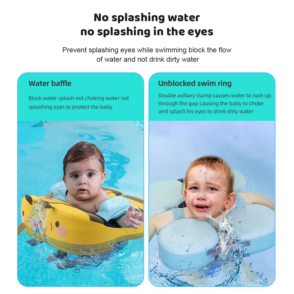 Mambobaby Baby Swim Float Niet-Opblaasbare Waterdichte Babyzwemmende Float Ring Kids Zwemtrainer Voor 3-72 Maanden Baby Pool Float