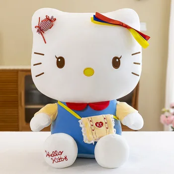 Juguetes de peluche de Anime de Hello Kitty para niñas, juguetes de peluche lindos, KT Sanrio Plushier Cat, almohada suave, regalos de cumpleaños, muñecas colgantes Kawaii, 22-35cm