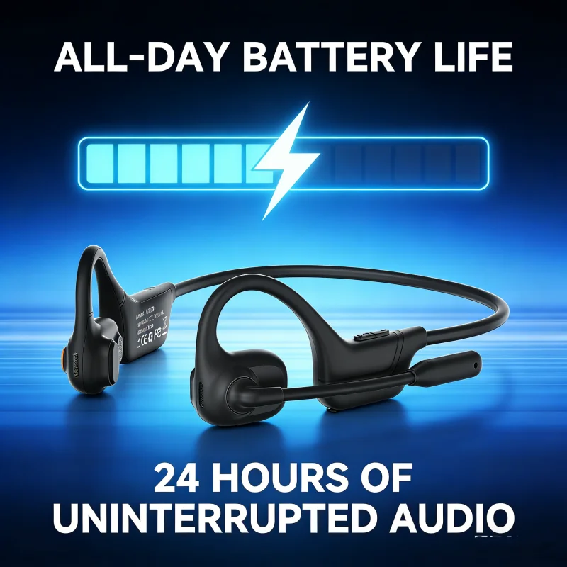 

Wireless Open Ear Air Conduction Headphones with Noise Canceling Mic Long Battery Life Headset for Workouts Calls