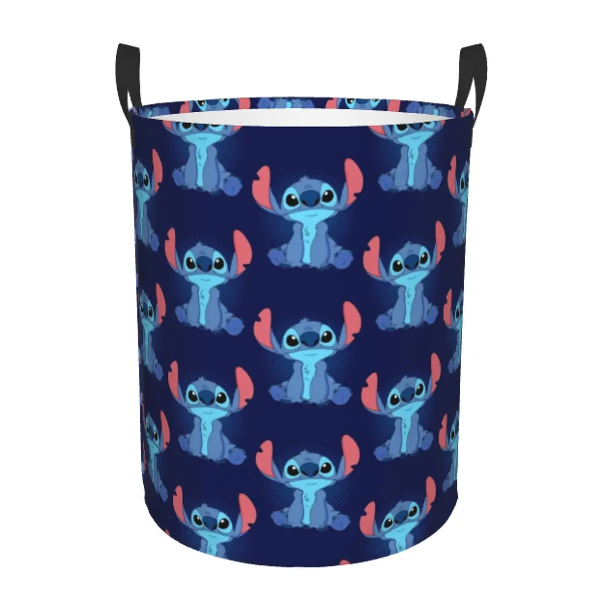 

Round Single-Layer Dirty Clothes Basket Stitch Space-Saving Laundry Hamper with Sturdy Handles for Easy Carrying