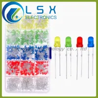 750Pcs/Box 3mm LED Diode Yellow Red Blue Green White Assortment Light DIY Kit