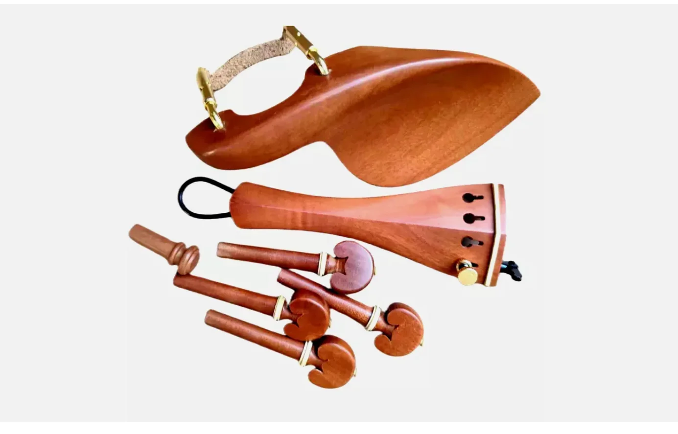 

1 set Violin Fittings Parts, Jujube wood, High Quality Violin Peg Chinrest tail
