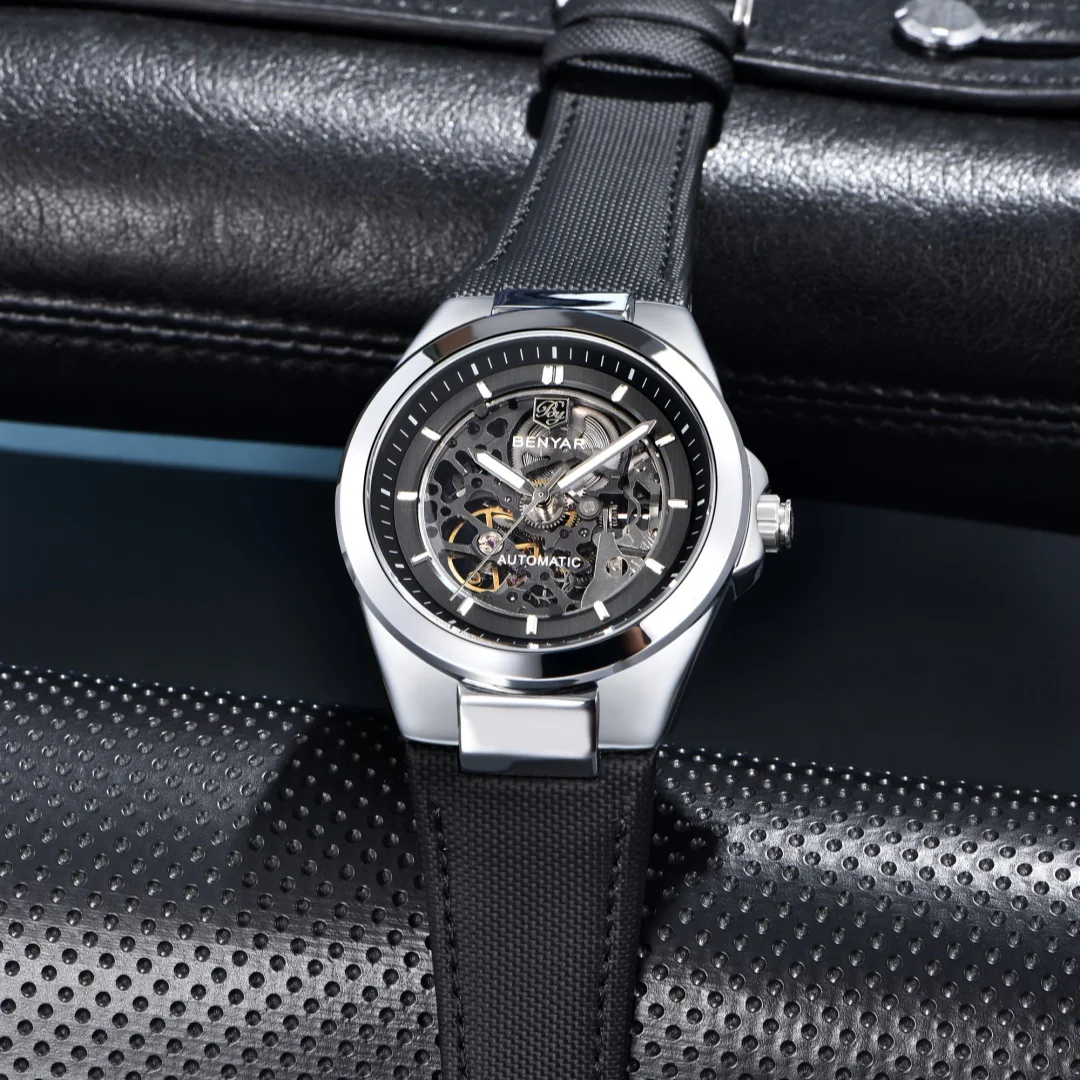 

BENYAR 5207 Brand Fashion Men Automatic Mechanical Watch Luminous Waterproof Skeleton Dial Luxury Watches for Man montre homme