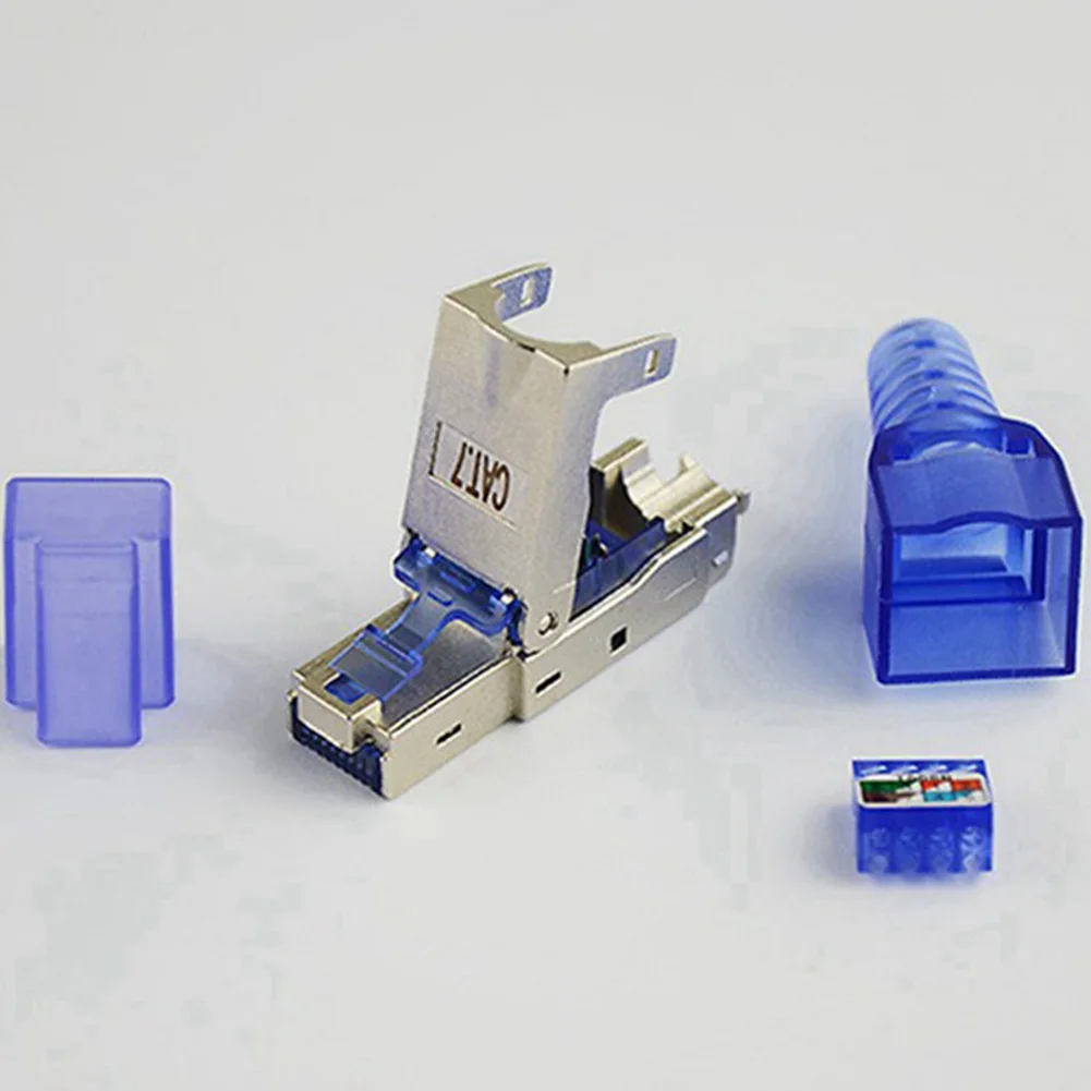 20Pcs Cat7 Rj45 Connector Ethernet Plug Adapter Tool-Free Crimping Shielded Crystal Head Network Ethernet Cable Plug