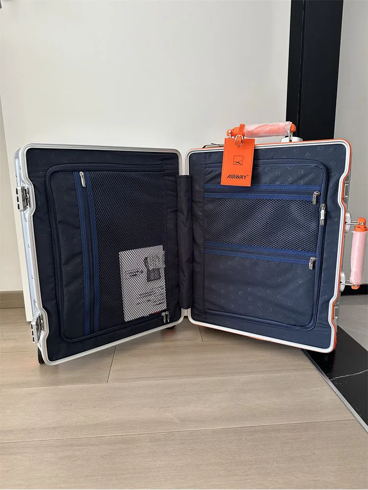 Mala de Viagem Color Blo com Estrutura de Alumínio 20 Polegadas com Senha Rodas Universais Silenciosas para Homens e Mulheres