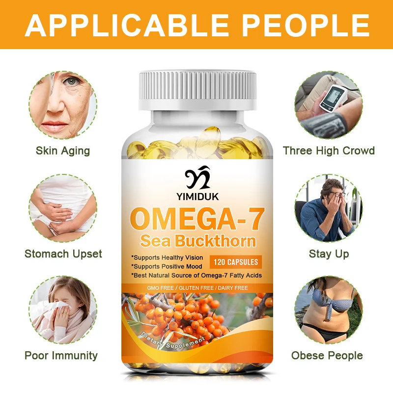 Sea Buckthorn Oil Blend, Complete Omega -7 - Supports Skin, Immunity, Digestive & Liver Health