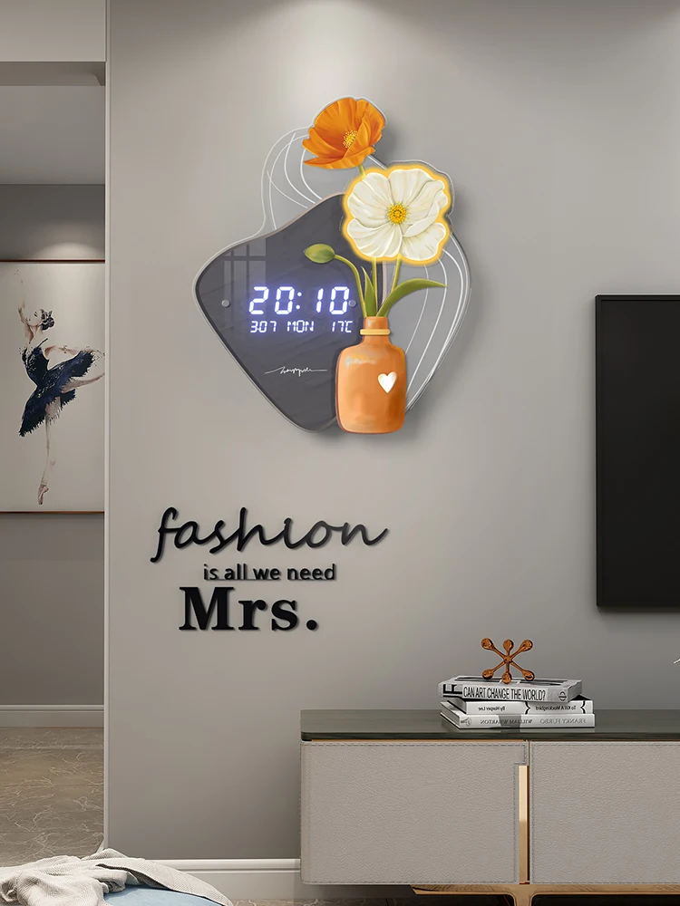 Nordic Minimalist Liquid Mute Wall Clock New Minimalist Living Room Decorative Dining Room Wall Clock Artistic Personality Clock