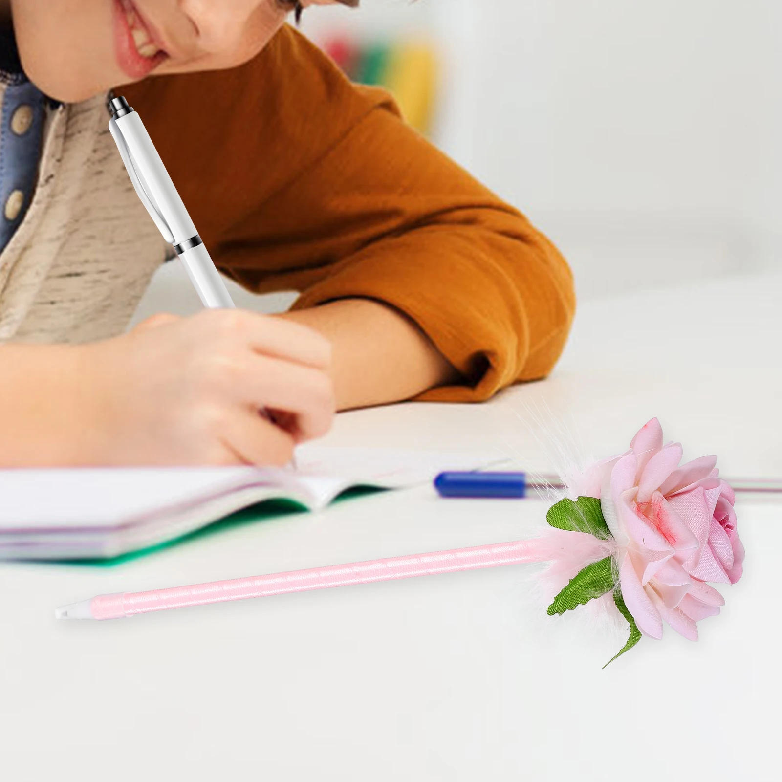 

2Pcs Cute Stationery Items Floral Sign Pens Smooth Writing Experience Office School Cute Stationery Items Flowers Ballpoint Pen