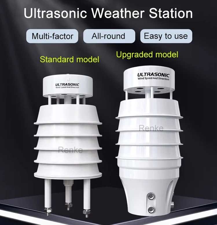 Renke Wind/Temp/RH/geluid/regenval 7-in-1 ultrasoon mini-weerstation voor landbouw