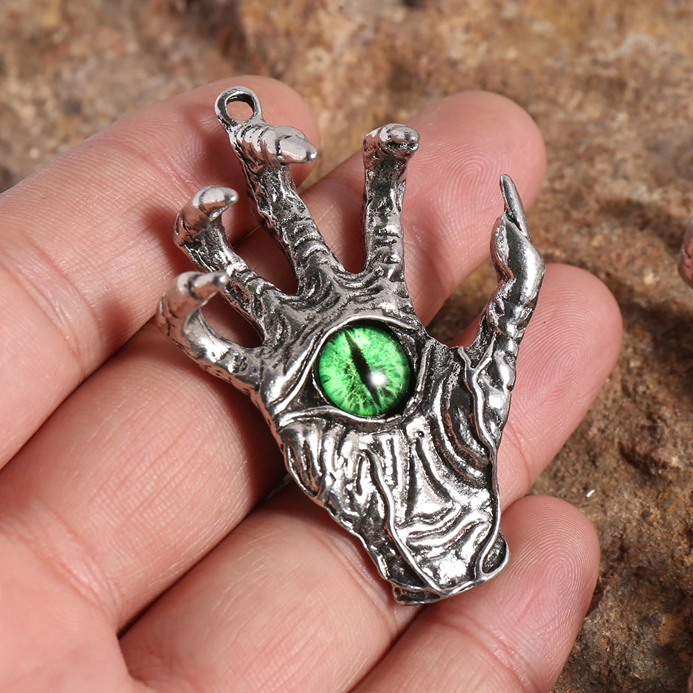 2 Pieces of Green-Eyed Claw-Shaped Handmade Small Accessories, with a Vintage Texture and Unique Design, Suitable for DIY Bracelets, Necklaces, and Earrings, and as Handmade Beaded Decorative Accessories view 6