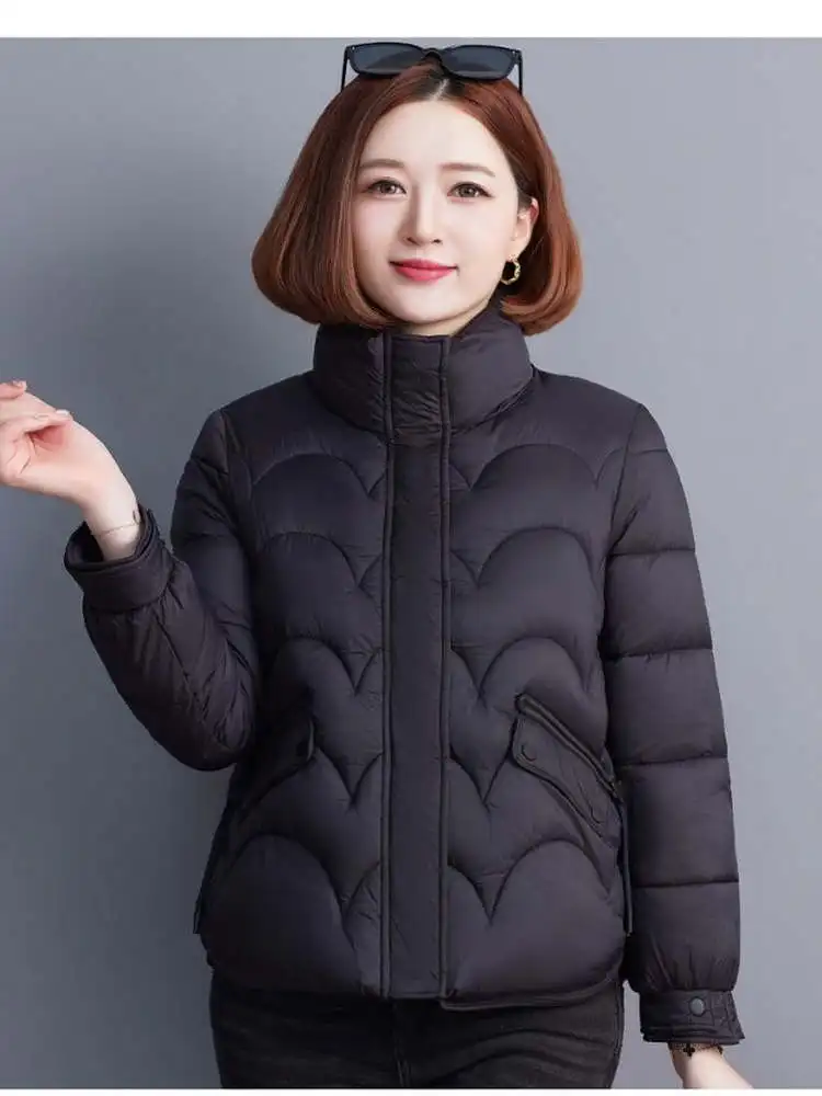 

Свободное модное хлопковое пальто для мам среднего возраста и лет, корейское внутреннее пальто из полиэфирного волокна, обычное све