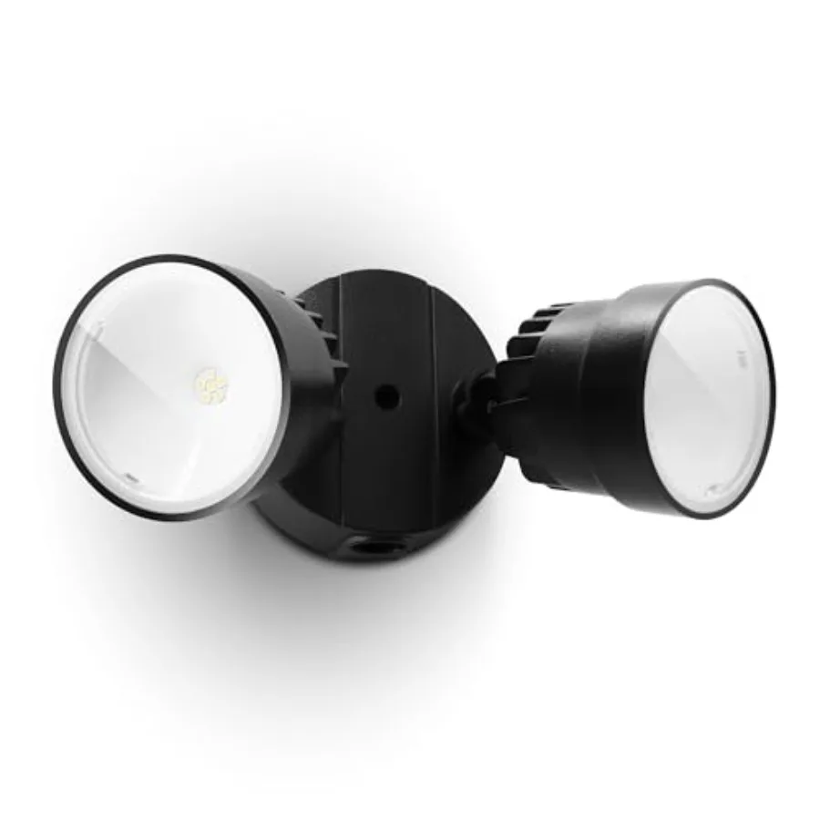 P6221B-D2D 2000 Lumen 18 Watt 28 LED Dual-Head Flood Light Outdoor Dusk to Dawn Waterproof Exterior Security Wall Light for Pat