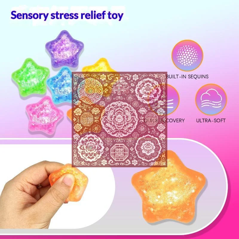 1Pc Maltose Star Slow Rising Stretchy Decor Creative Stress Relief Squeeze Toys For Desk Display Soft Star Fidget For Office