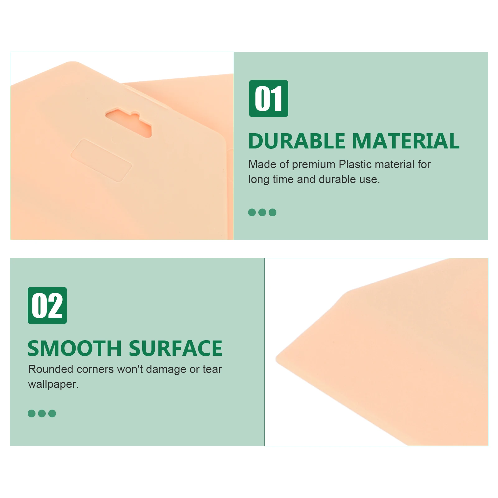 

2pcs Wallpaper Smoothing Tool Plastic Scraper Peel Stick Home Improvement Film Application Durable Sturdy Handle