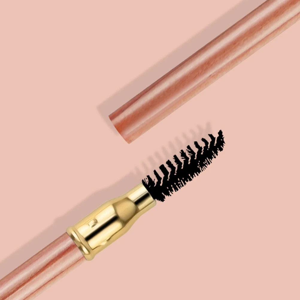 2 قطعة أقلام الحواجب مع فرشاة 2 في 1 قلم الحواجب شكل طبيعي تحديد ارتداء طويل مقاومة للماء قلم حواجب ناعم مع فرشاة #6