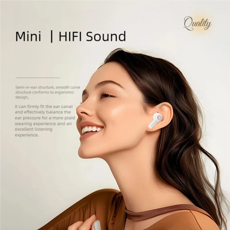 سماعات أذن لاسلكية حقيقية بتصميم عصري من HaaYot مع علبة شحن سماعات أذن بلوتوث لهاتف Iphone 17 16 15 Android 27H عمر البطارية