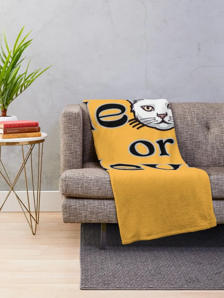 Meow or Never: Feline Determination Throw Blanket Plush Luxury Summer Personalized Gift Blankets