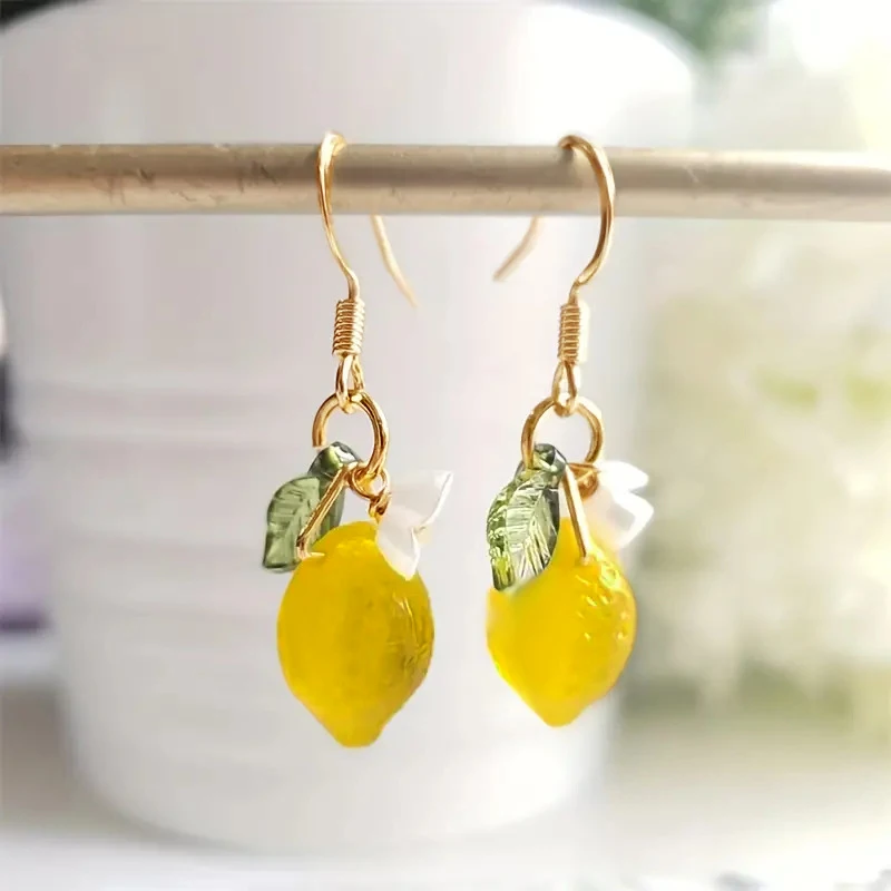 

Fresh lemon pendant Earrings Fashion women's fruit earrings decoration 2025 fashion accessories gift