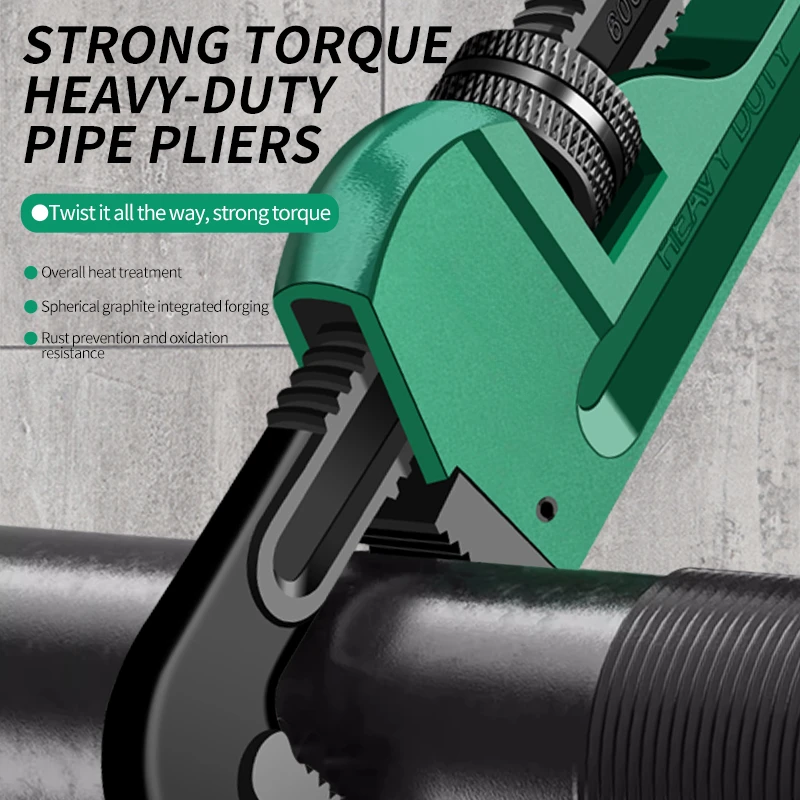 Imagem -02 - Pipe Tube Wrench Torque Chave de Encanamento Alicate de Encanador Boca Universal Chave Ajustável Plana Ferramentas Manuais