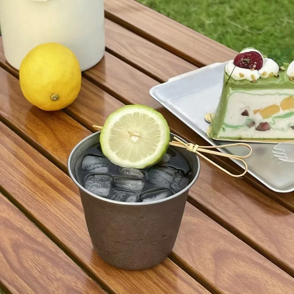 Taza de bebida fría Vintage, taza de helado de calidad alimentaria de estilo Industrial, taza de café de boca ancha de Metal para barbacoa