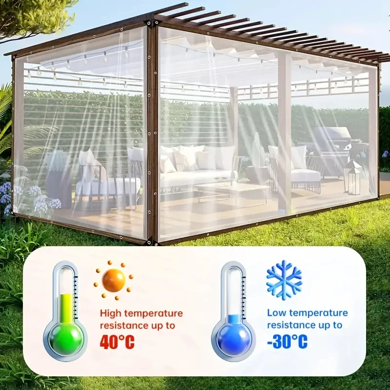 Clear Waterproof Tarpaulin Thickened Transparent Plastic Tarp Rainproof Dustproof UV Resistant for Outdoor Garden