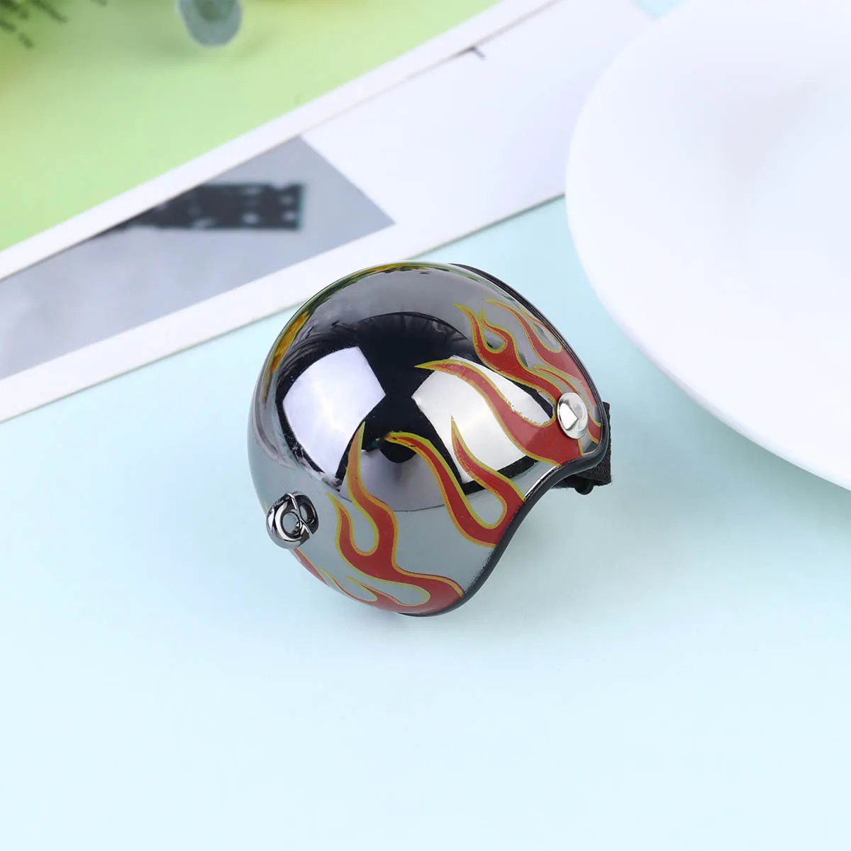 

1pc Chicken For Hens Protective Headgear Adjustable Bird Hat Duck Pet Flame Pattern Bright Color Safety Gear